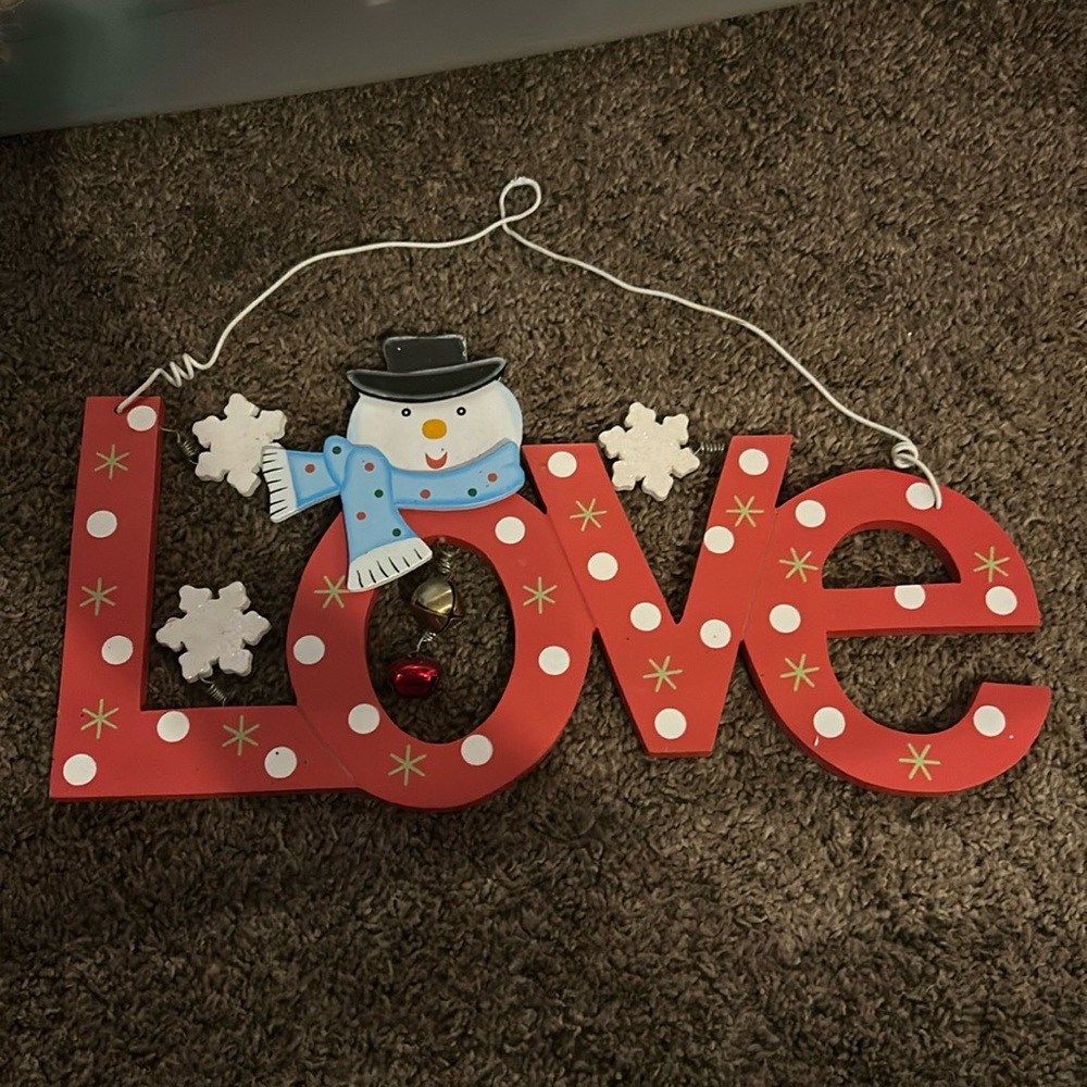 Winter love sign with bells